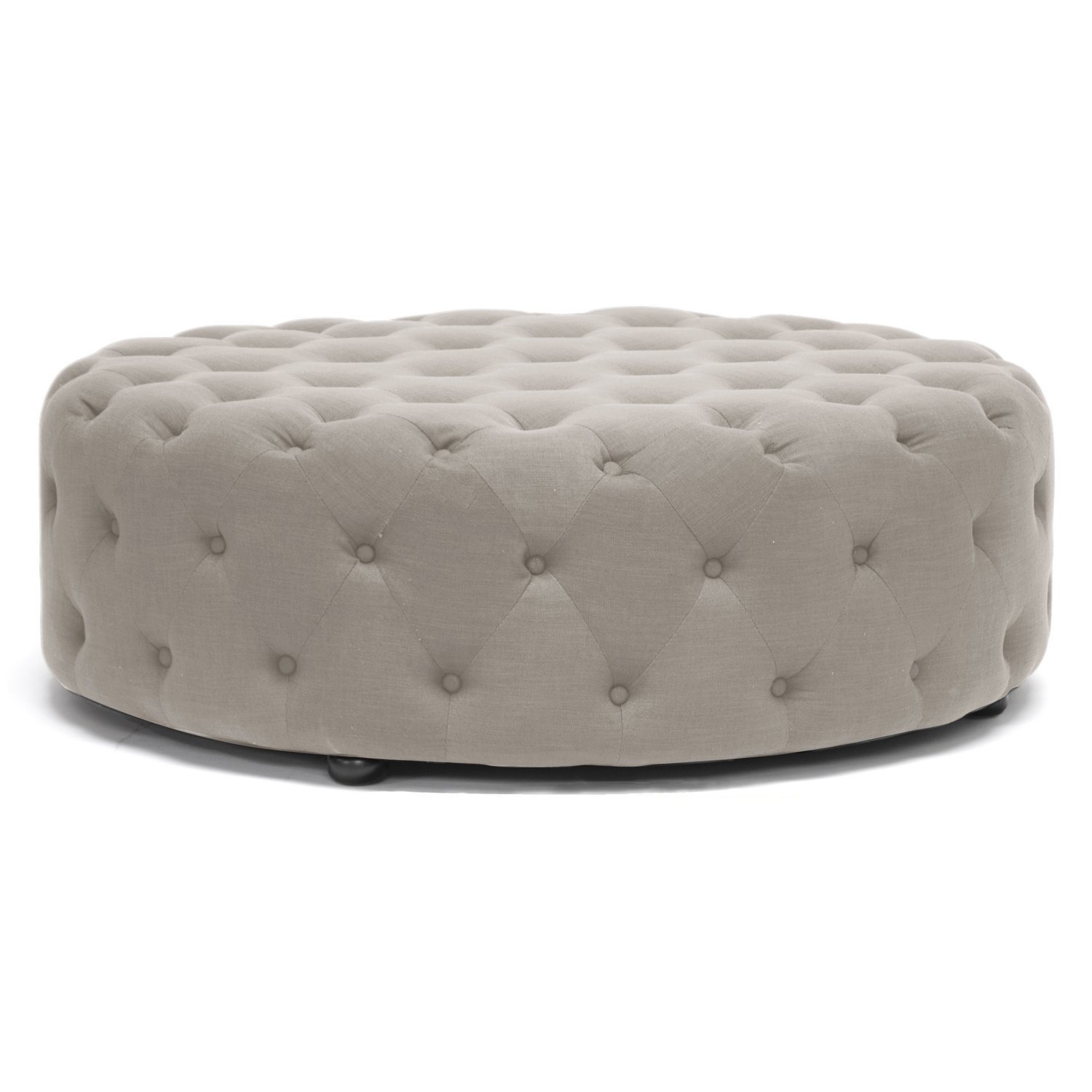 Baxton Studio Cardiff Linen Modern Tufted Ottoman