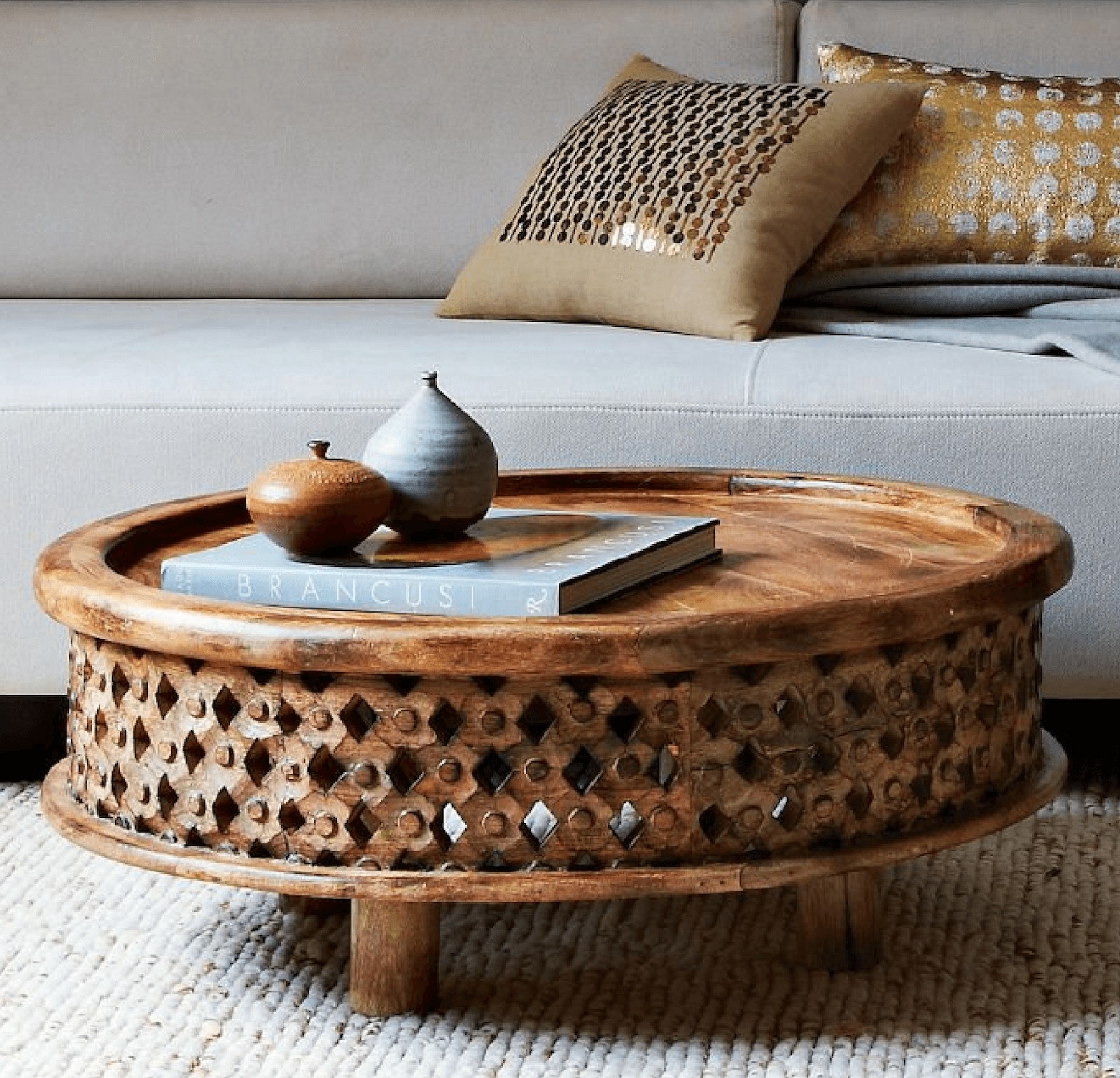 Carved Wood Coffee Table