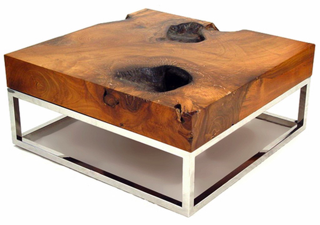 Coffee table with metal legs