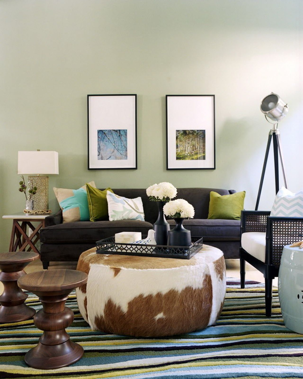 Designer spotlight kyle schuneman cowhide ottoman