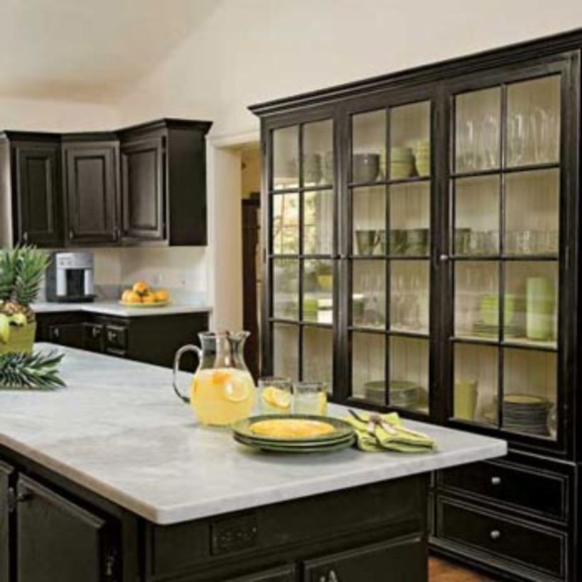Glass front storage cabinet