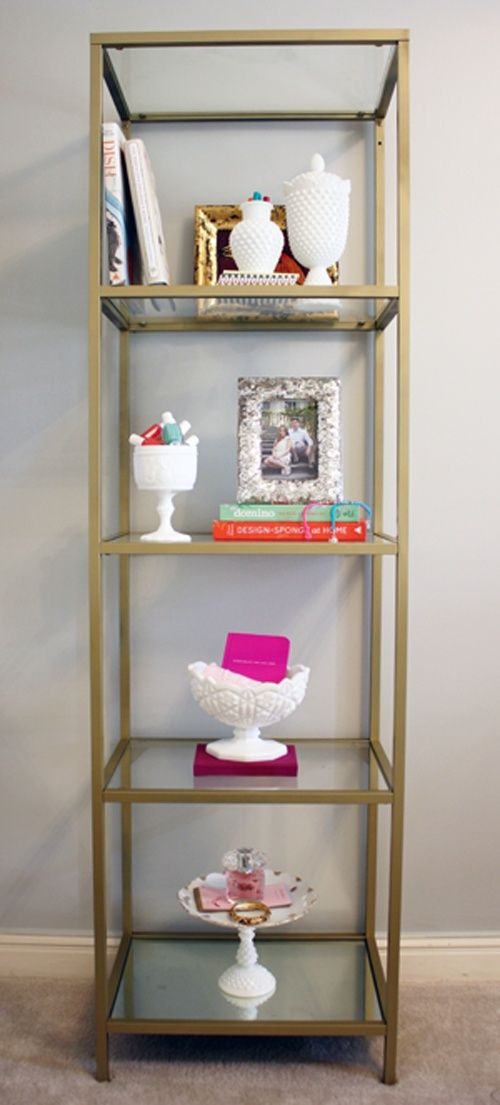 Glass shelves for living room