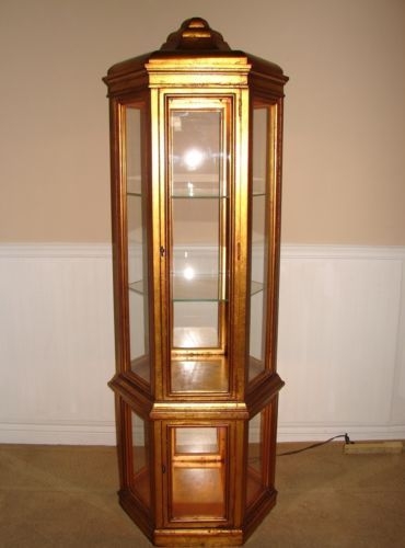 Gold curio cabinets 5