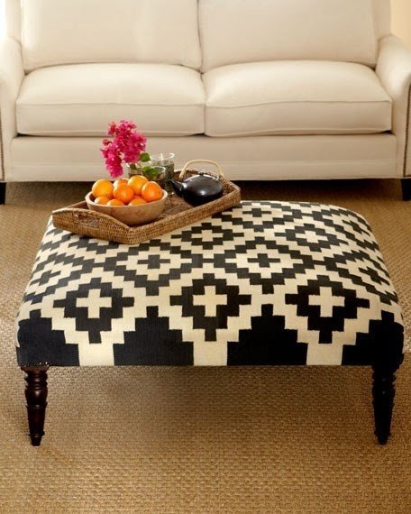 Kilim ottoman coffee table
