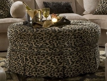 Leopard print ottoman