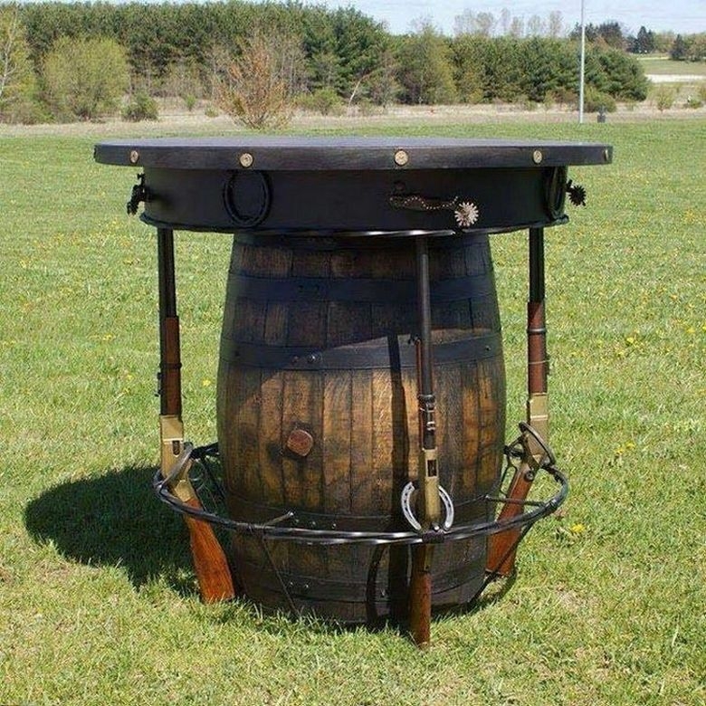 Metal pub table set