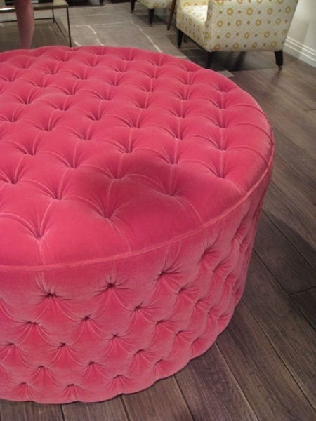 Pink round ottoman
