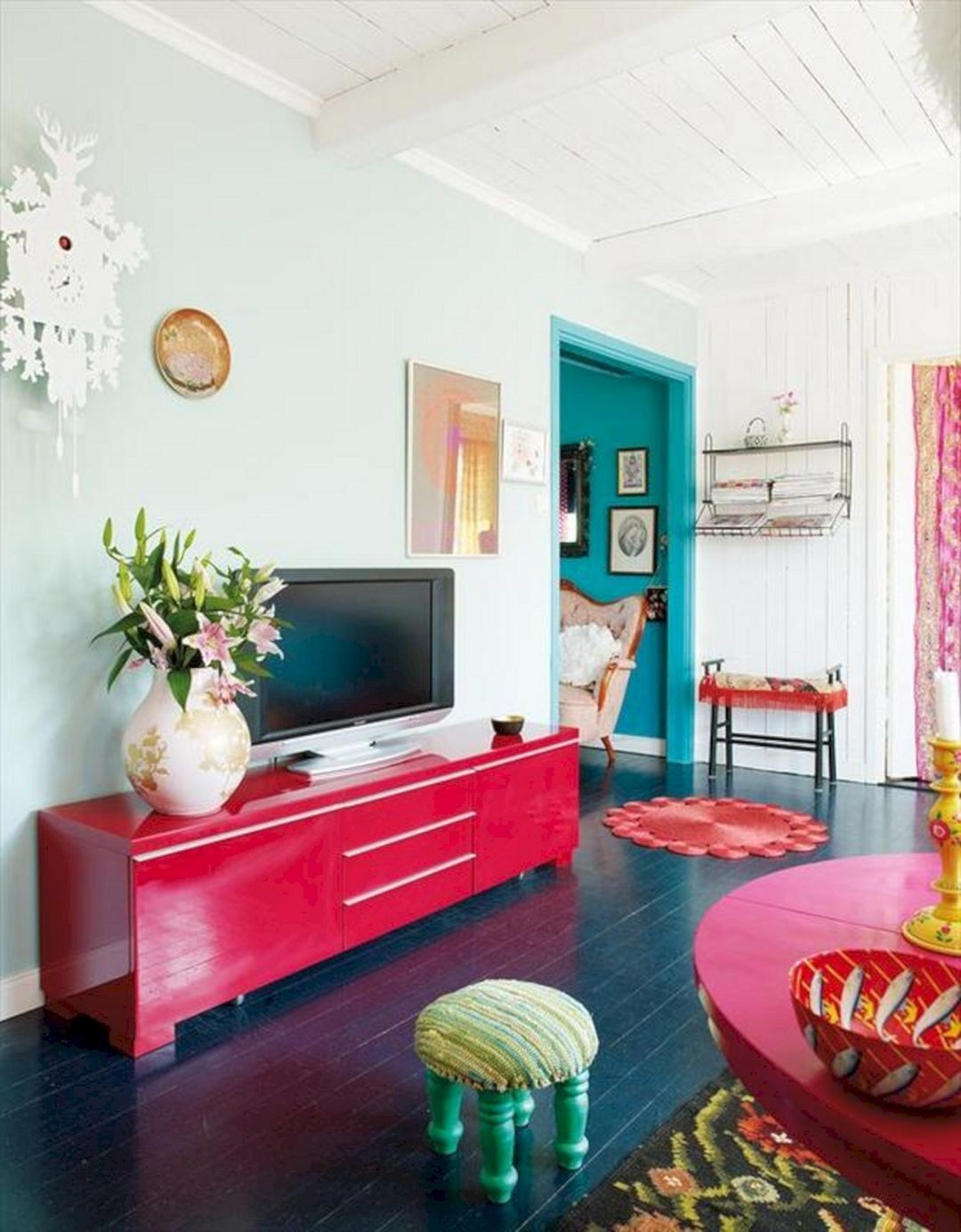 Pink tv stand