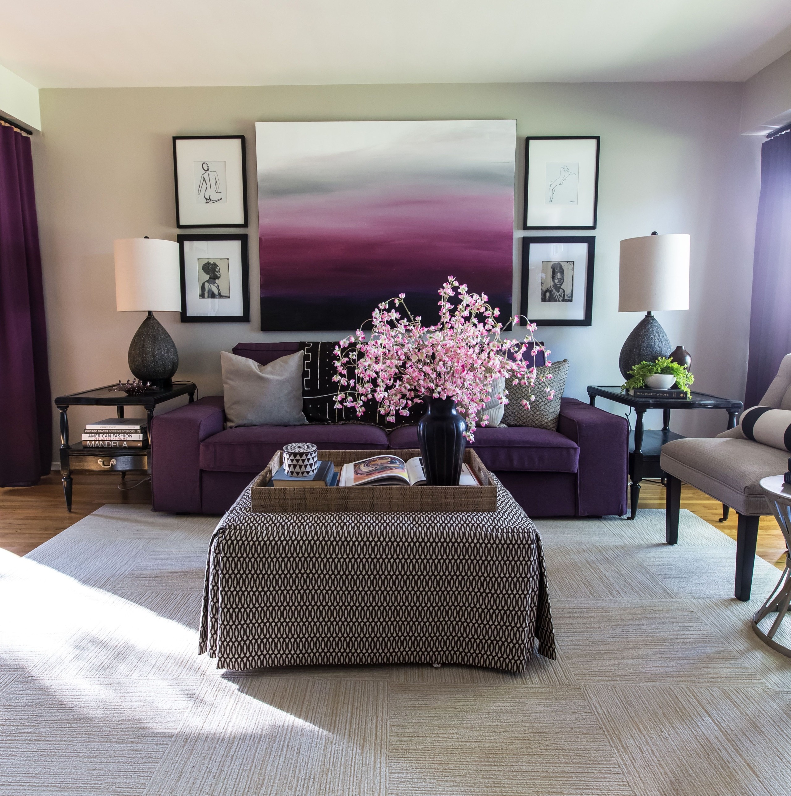 Plum colored wall art