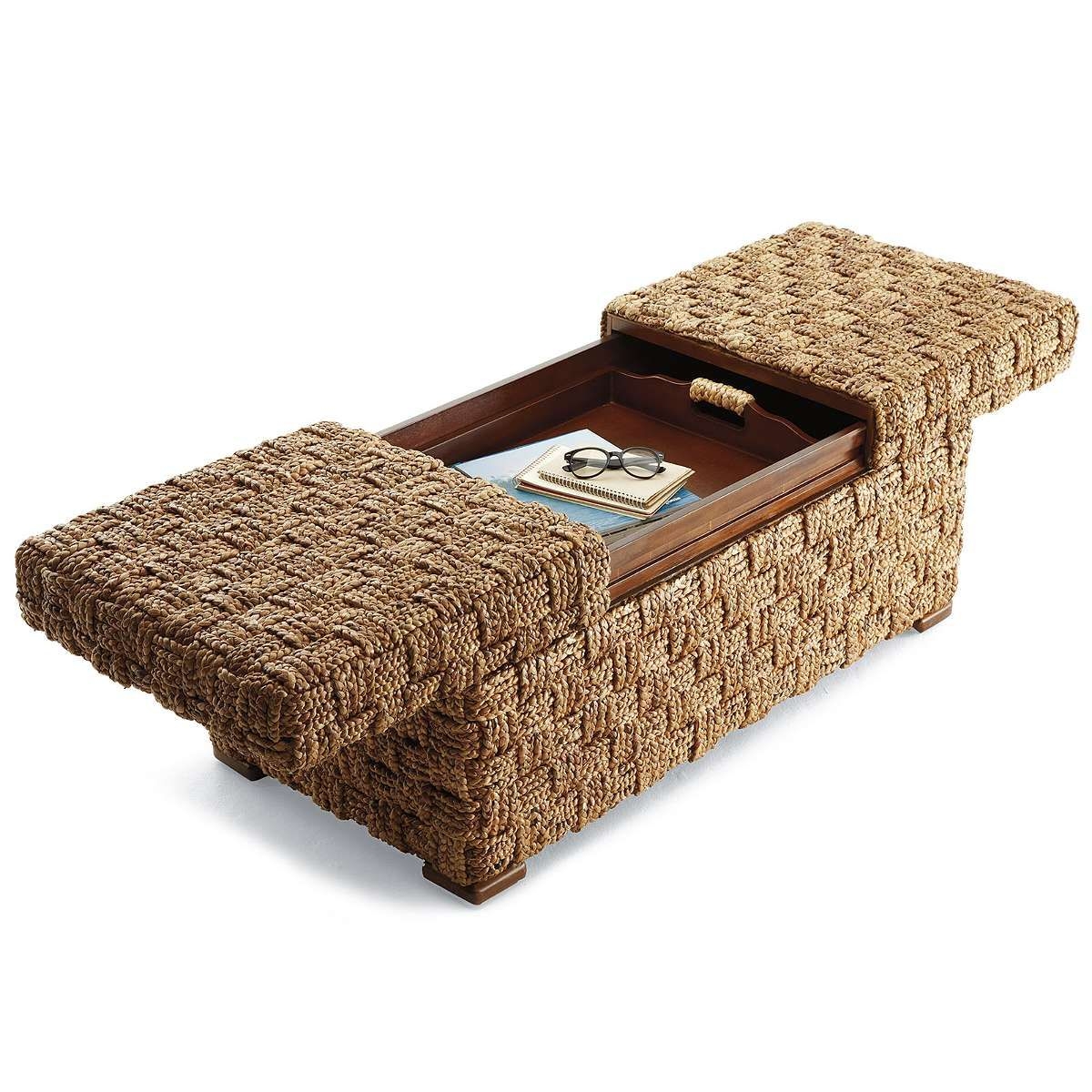 Pottery barn seagrass coffee table