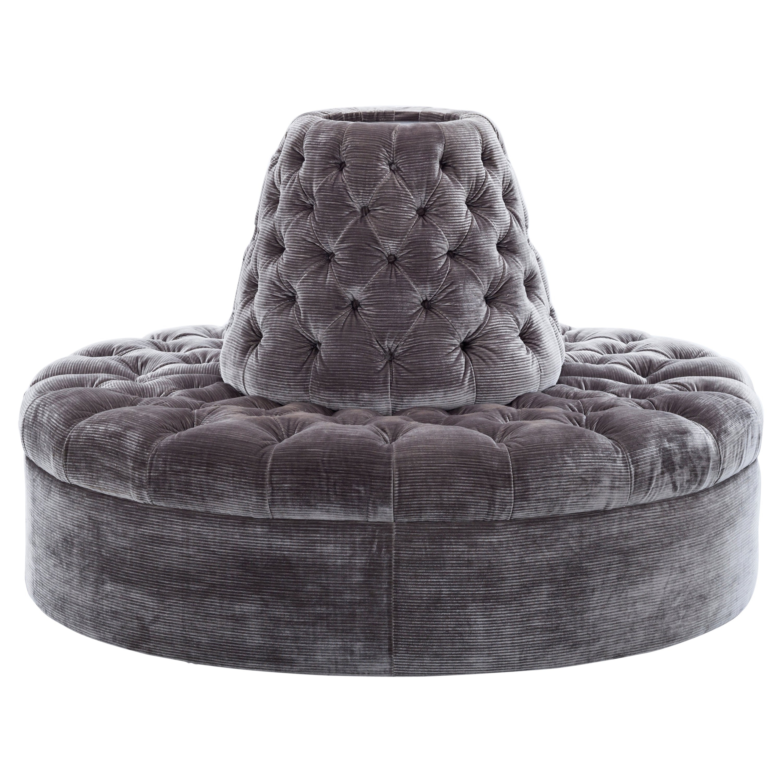 Round velvet ottoman 2