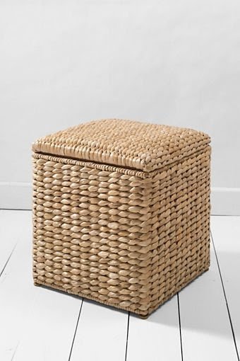 Seagrass storage cube fits beneath a window sill and artfully