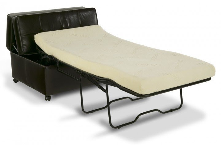 Sleeper ottoman with memory foam mattress