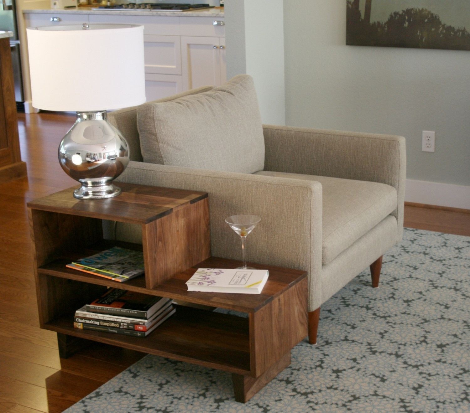 Table with bookshelf