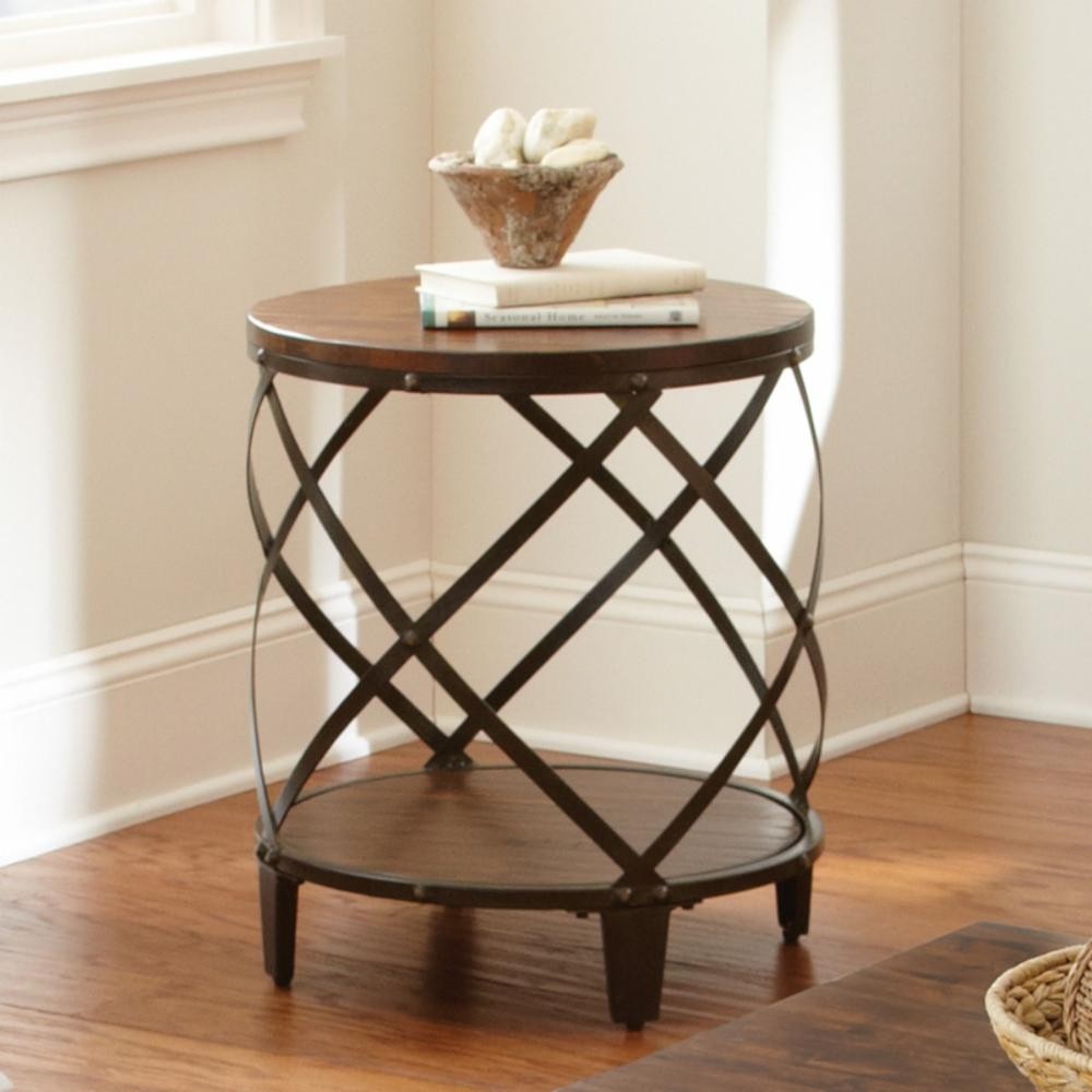 Windham Solid Birch Iron Round End Table