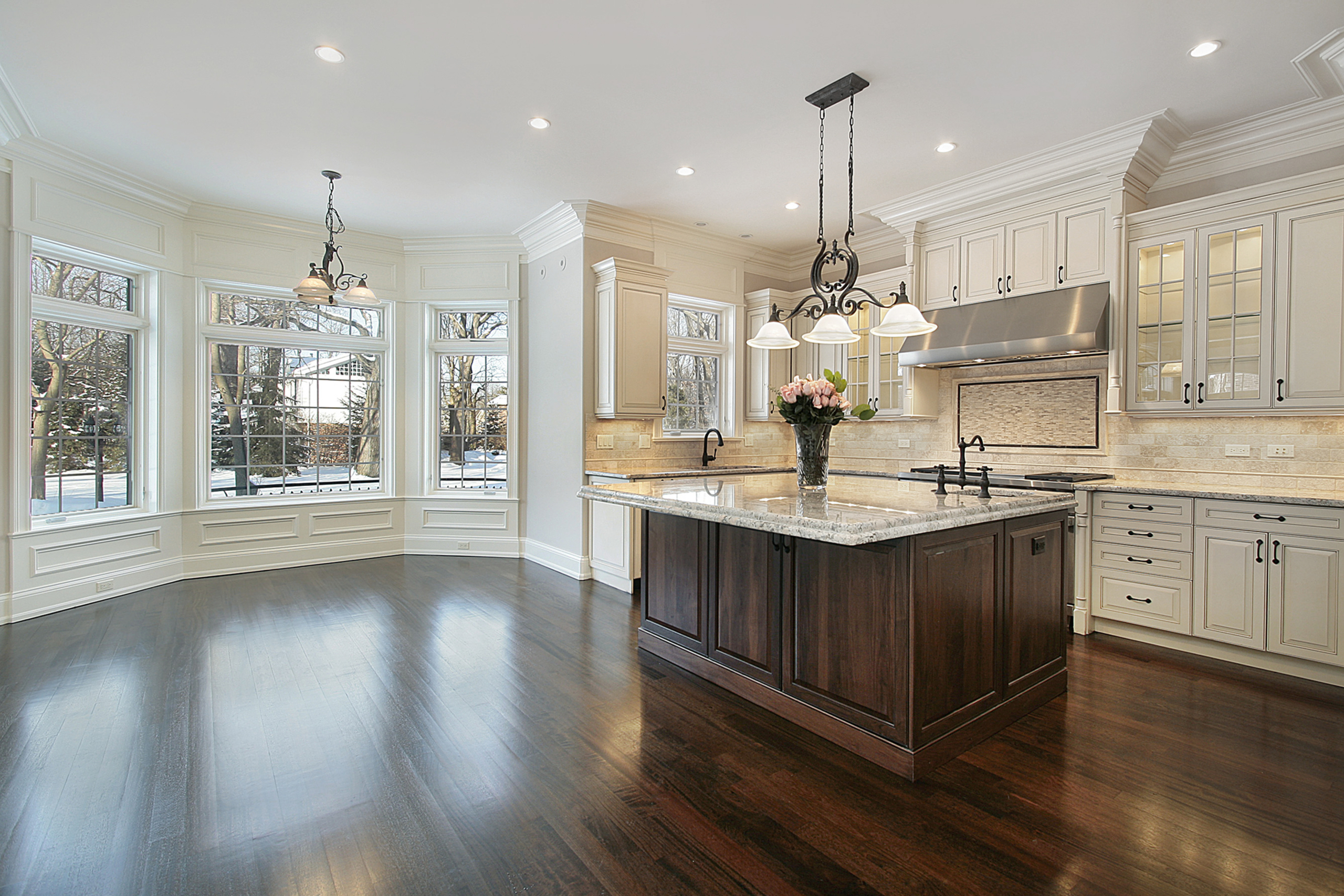 Dark wood kitchen island 1