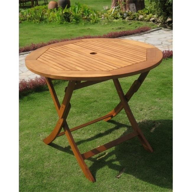 International Caravan International Caravan Royal Tahiti 36 in. Folding Patio Dining Table