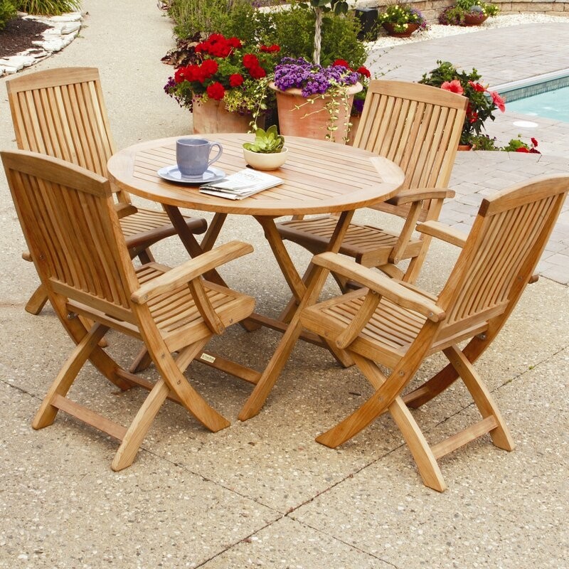 Three Birds Casual Cambridge Round Folding Cafe Table, 30-Inch