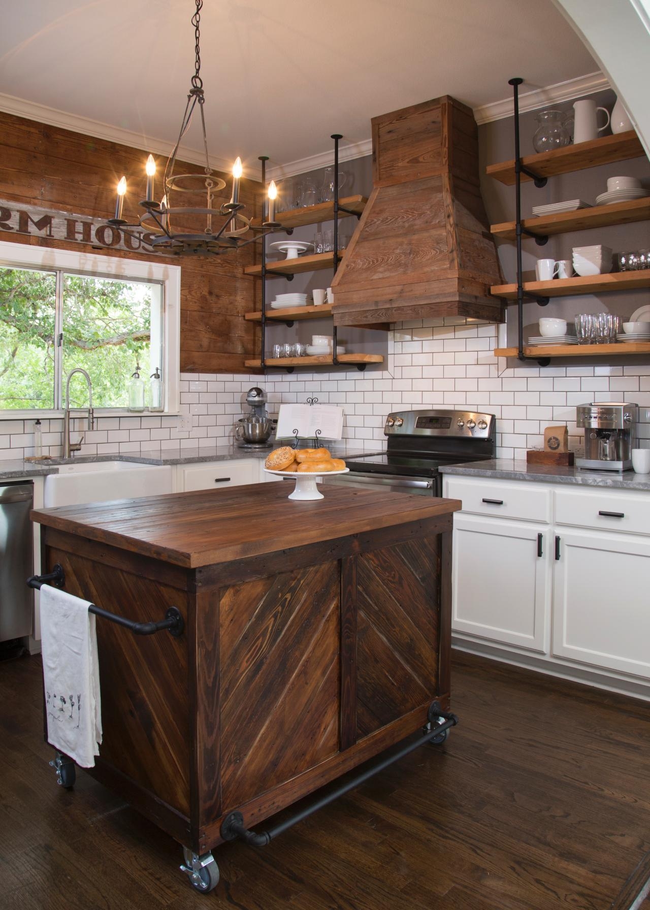 White kitchen island cart