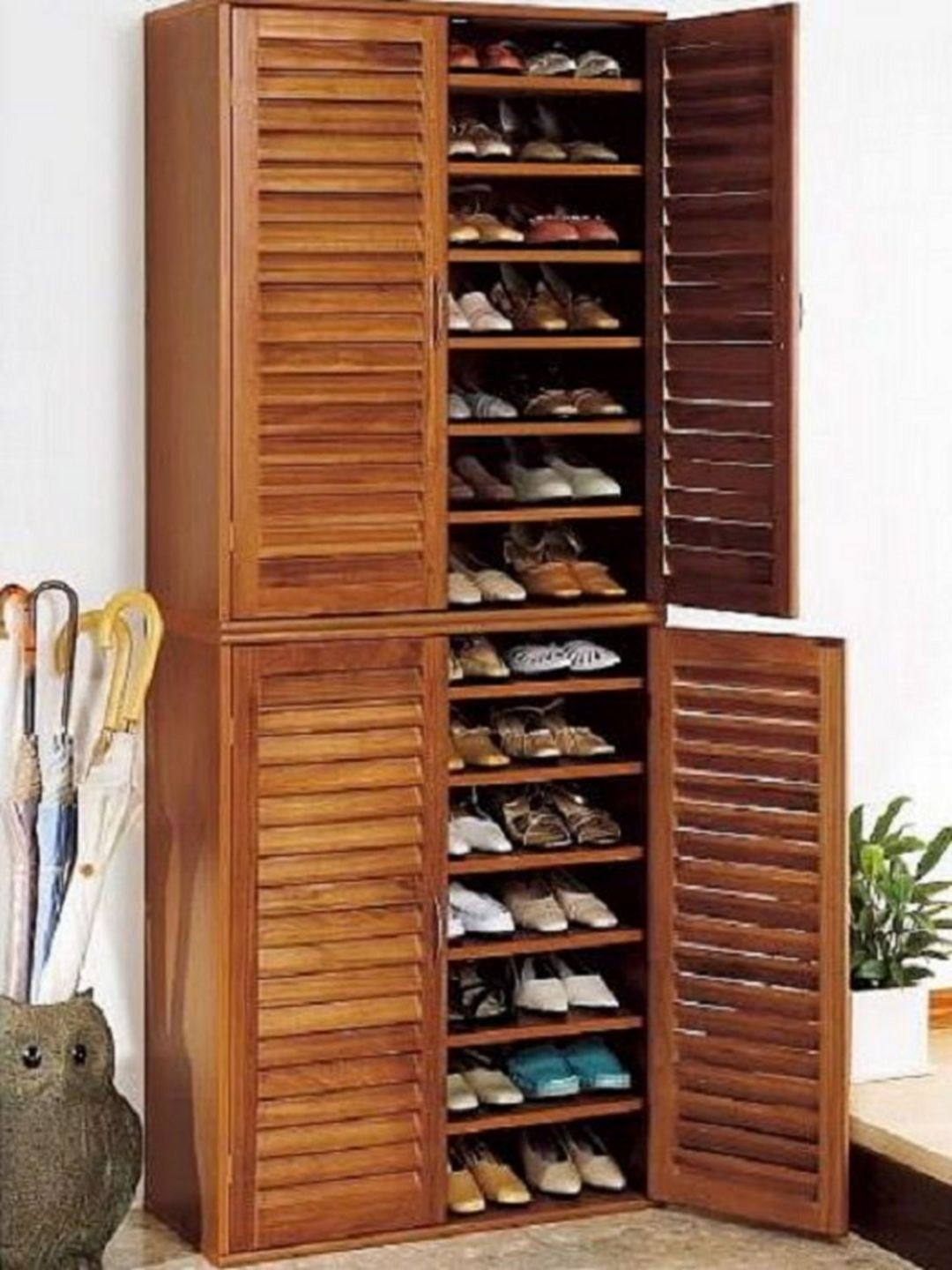 Wood Shoe Storage Cabinet