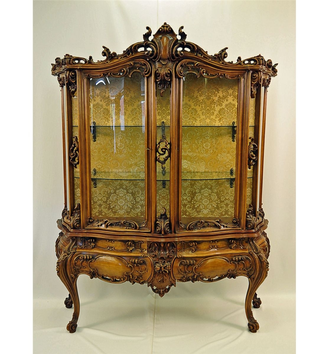French rococo style vitrine with curved glass lot 103