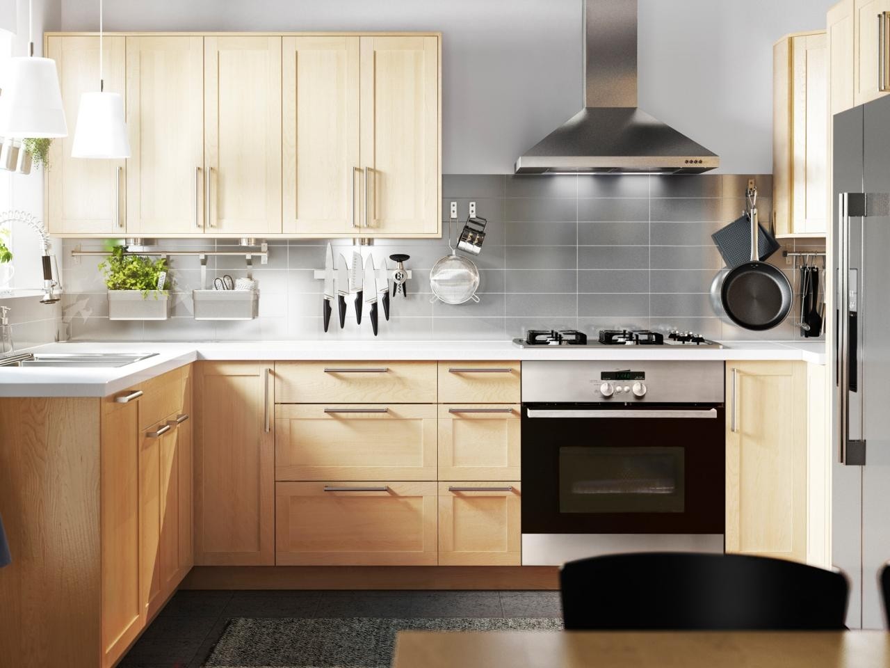 Light birch kitchen cabinets