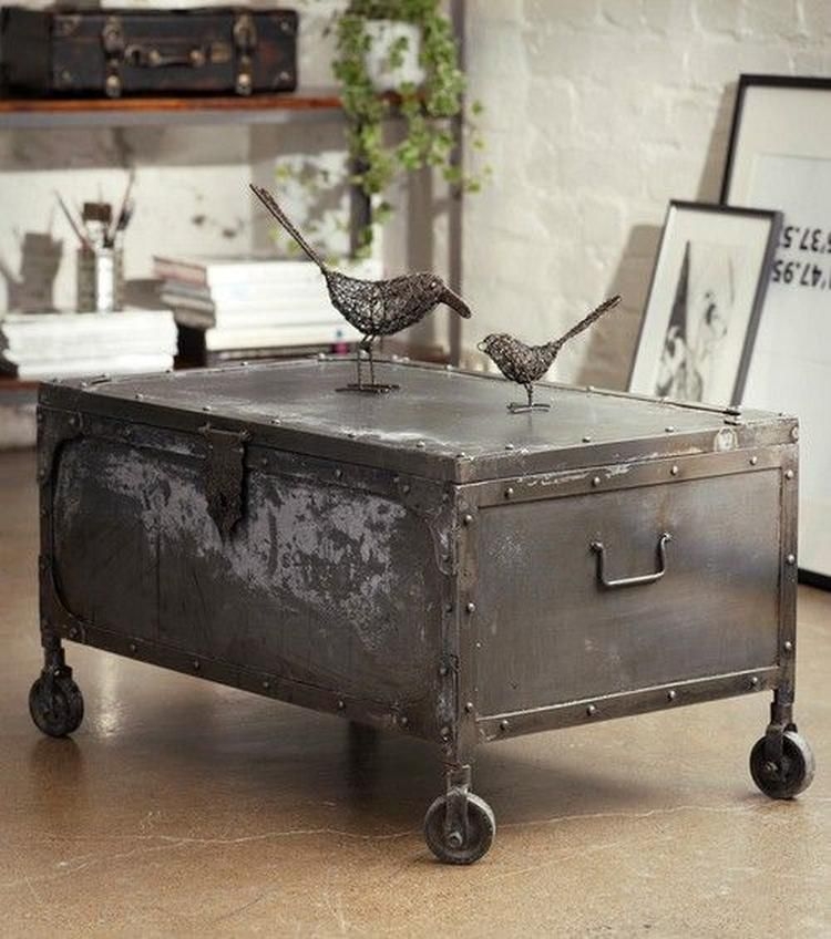 Metal trunk coffee table