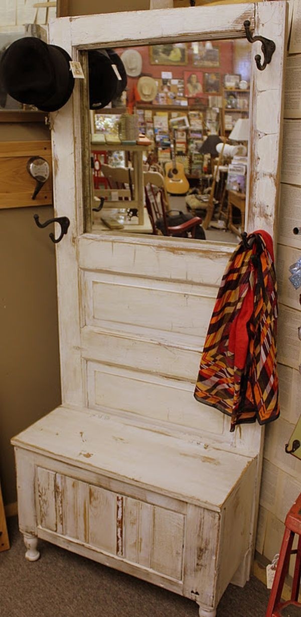 Old door hall tree