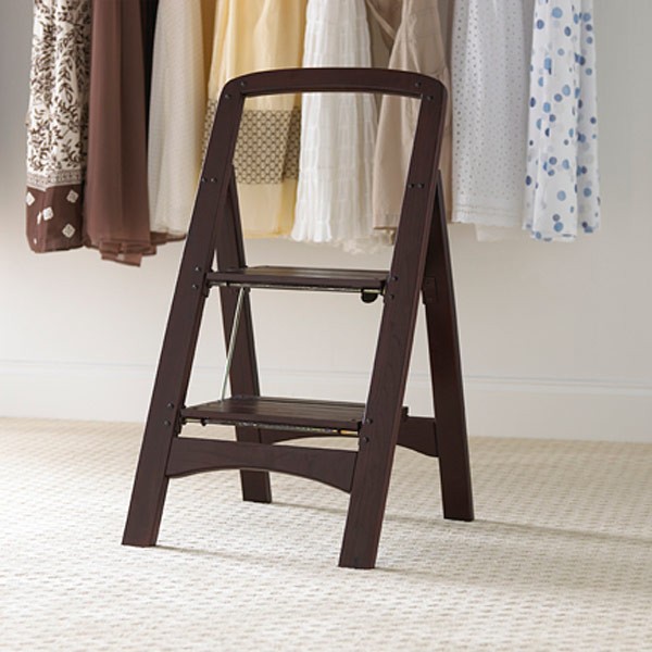 Our exceptionally sturdy 2 step wooden stool can be compactly