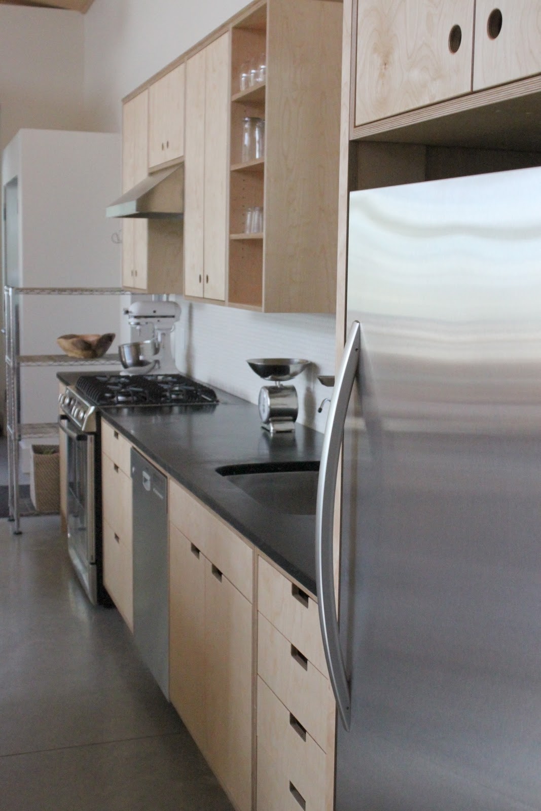 The little forest house custom birch plywood kitchen cabinets