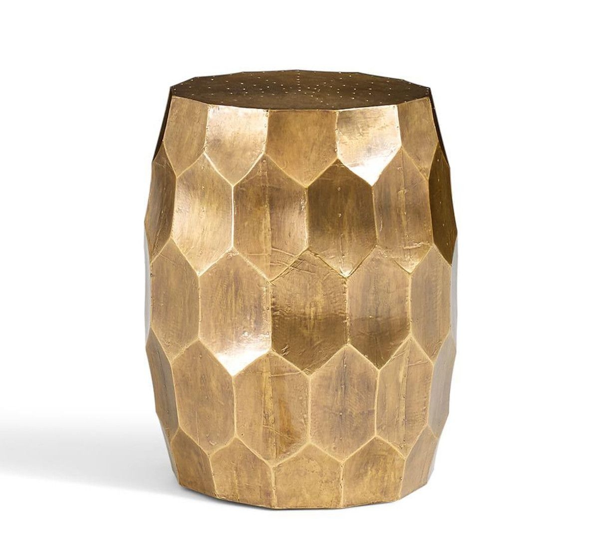 Vince brass hexagon garden stool