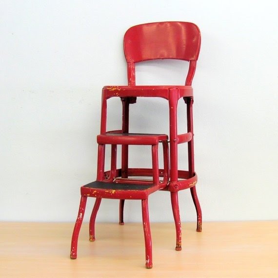 Vintage Cosco Stool Cherry Red