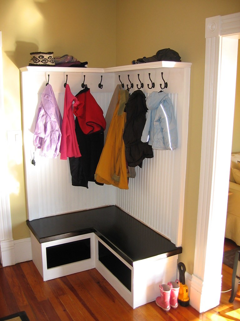 Built in coat rack