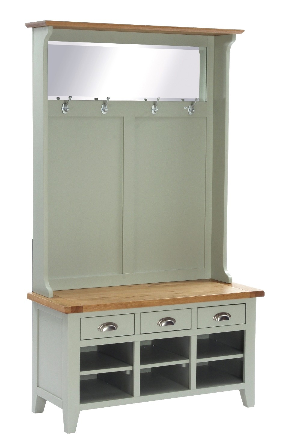 Coat rack bench with storage