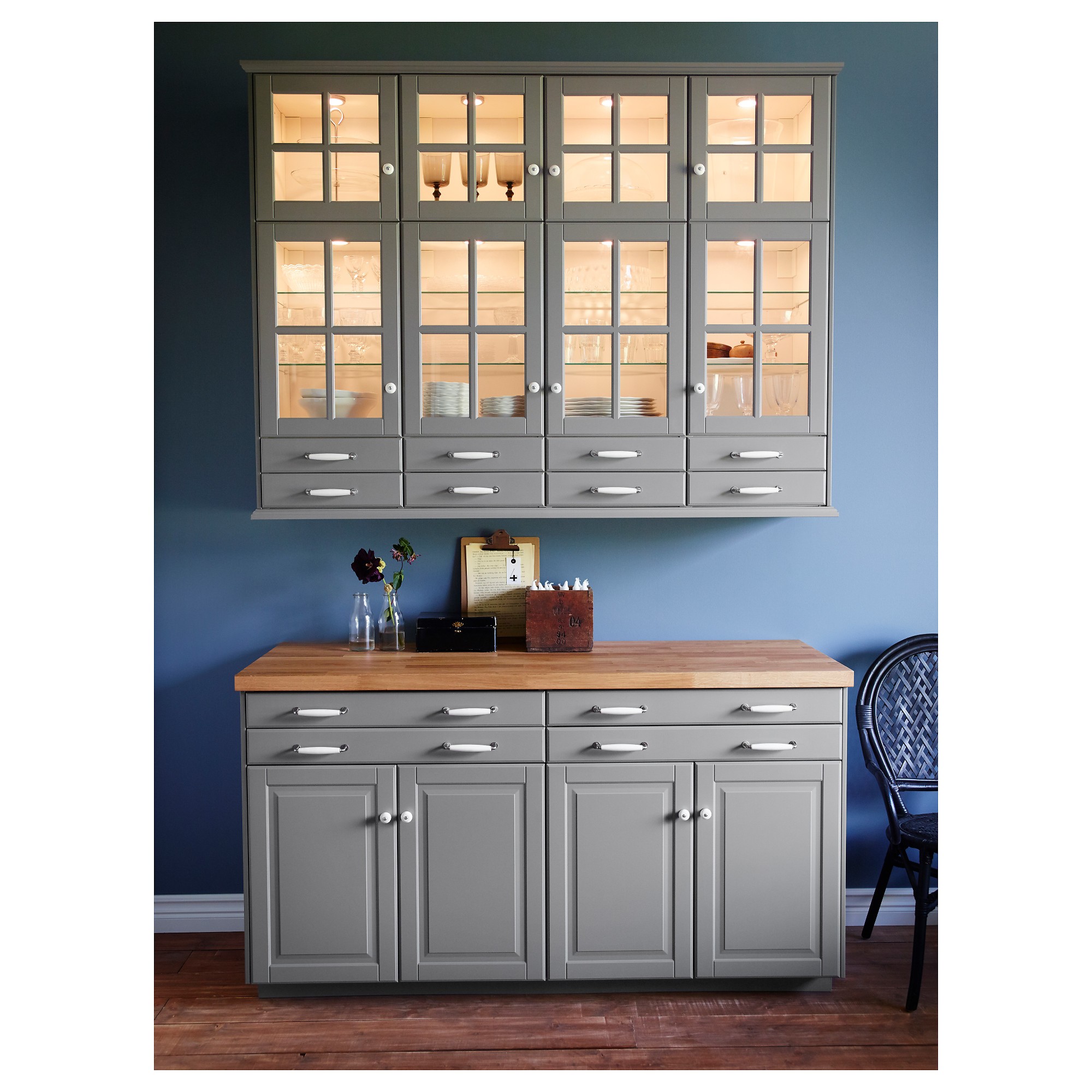 Glass wall mounted cabinets