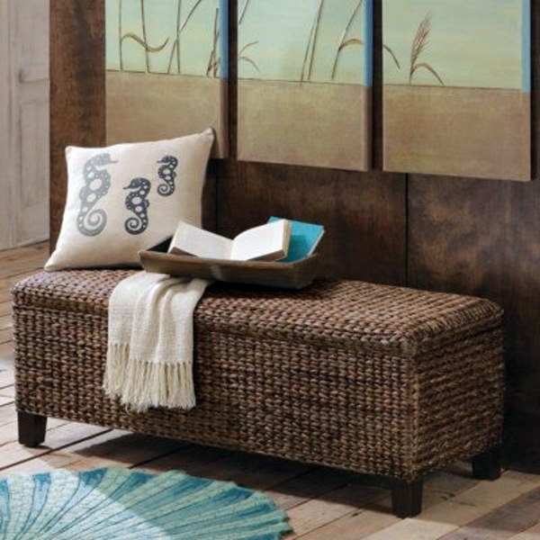 Rattan storage seat