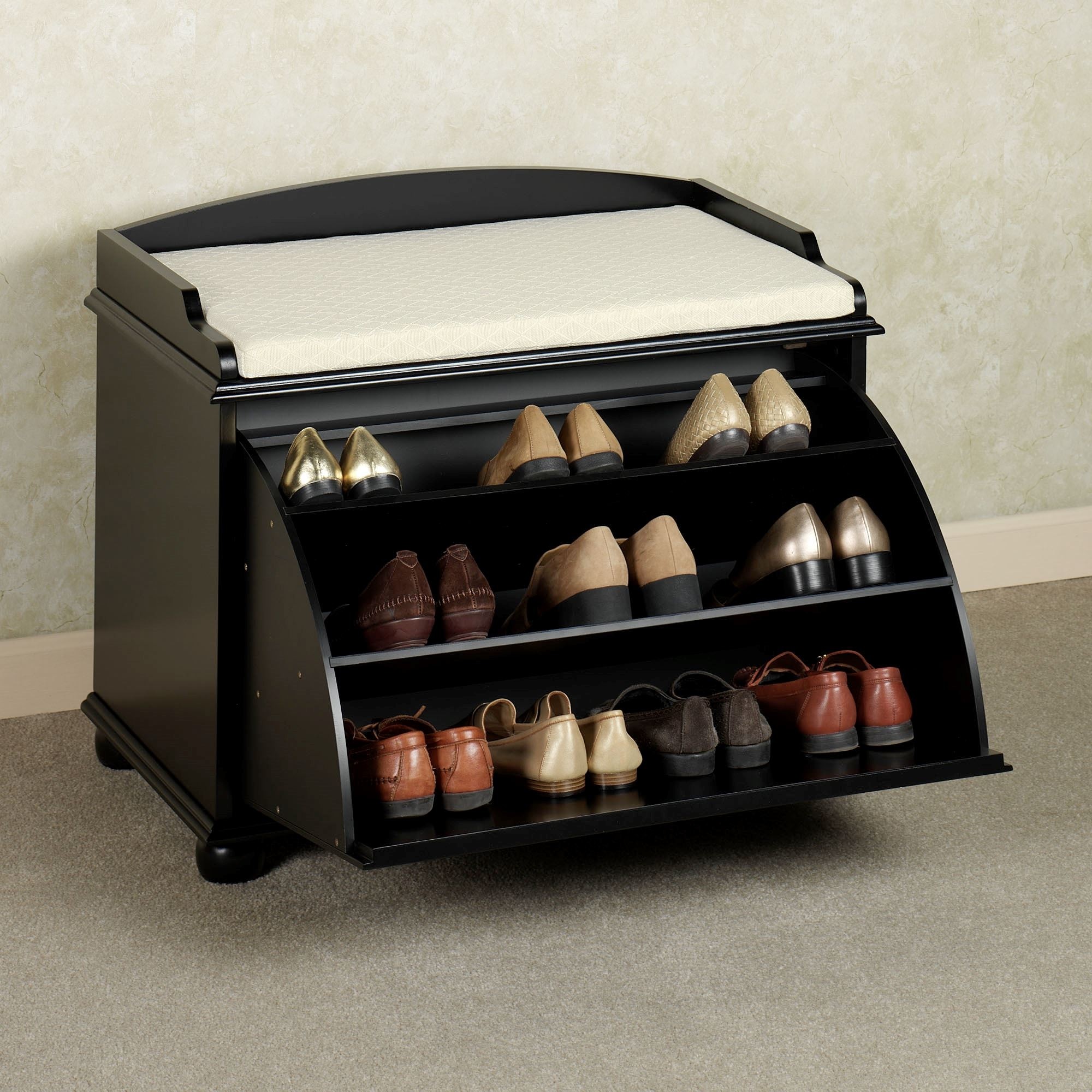 Storage Bench With Shoe Rack