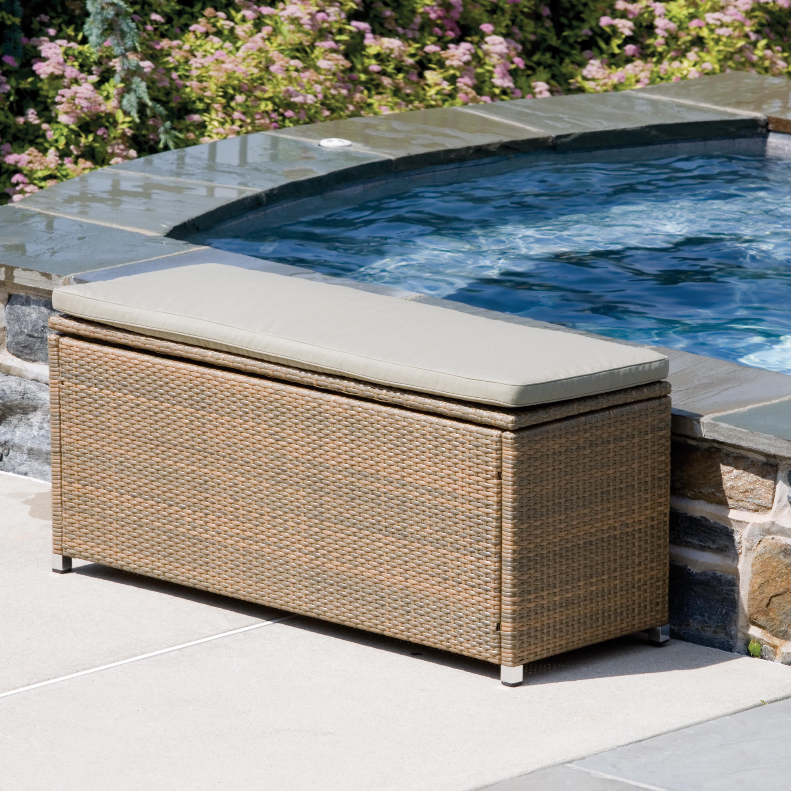 Wicker storage benches 21