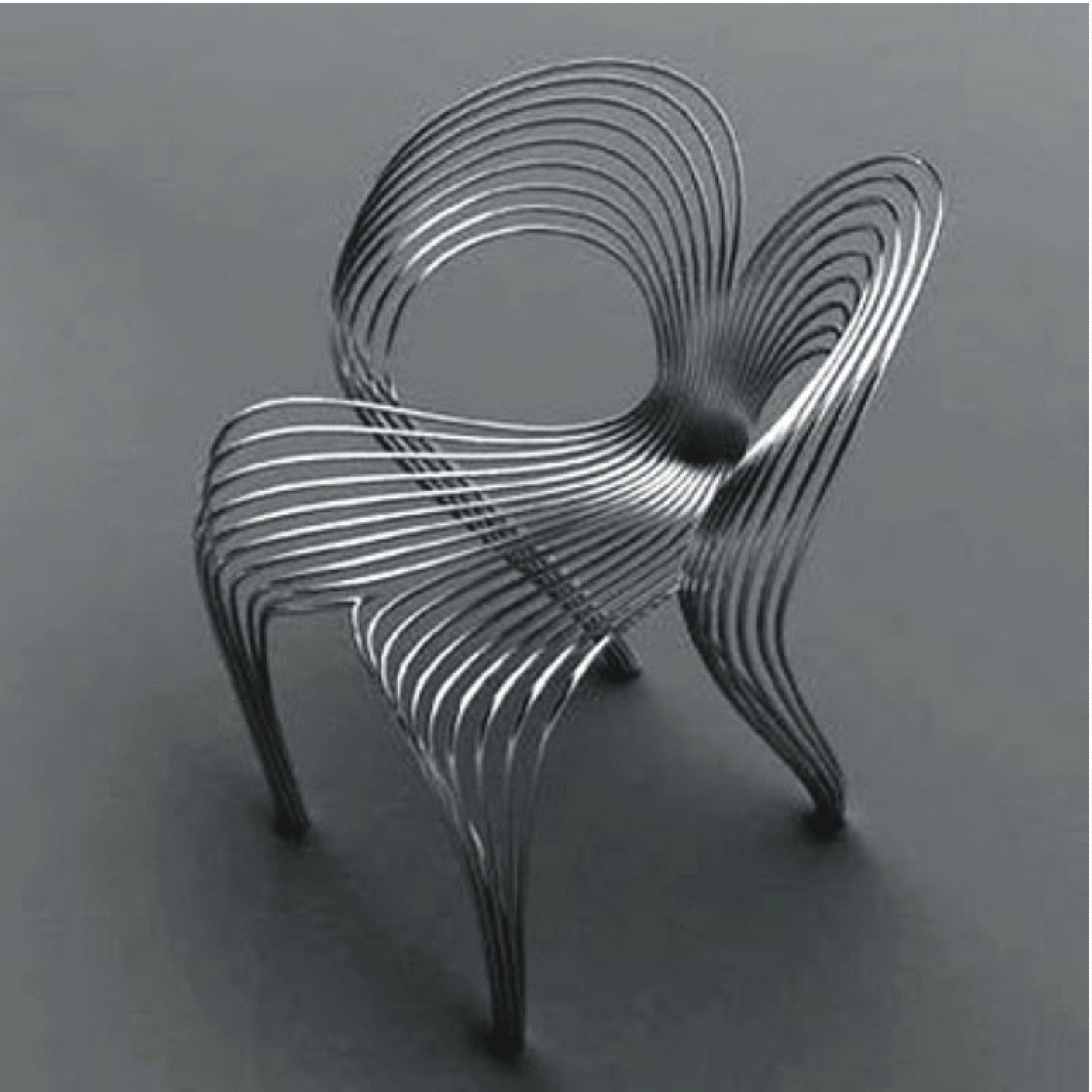 Wood and stainless steel furniture