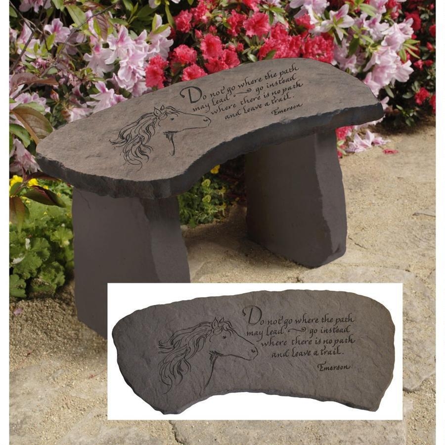 15" Leave a Trail Cast Stone Memorial Garden Bench