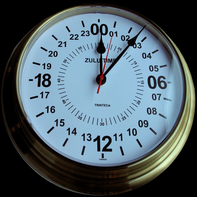 24 hour brass military wall clock 14 diameter zulu time