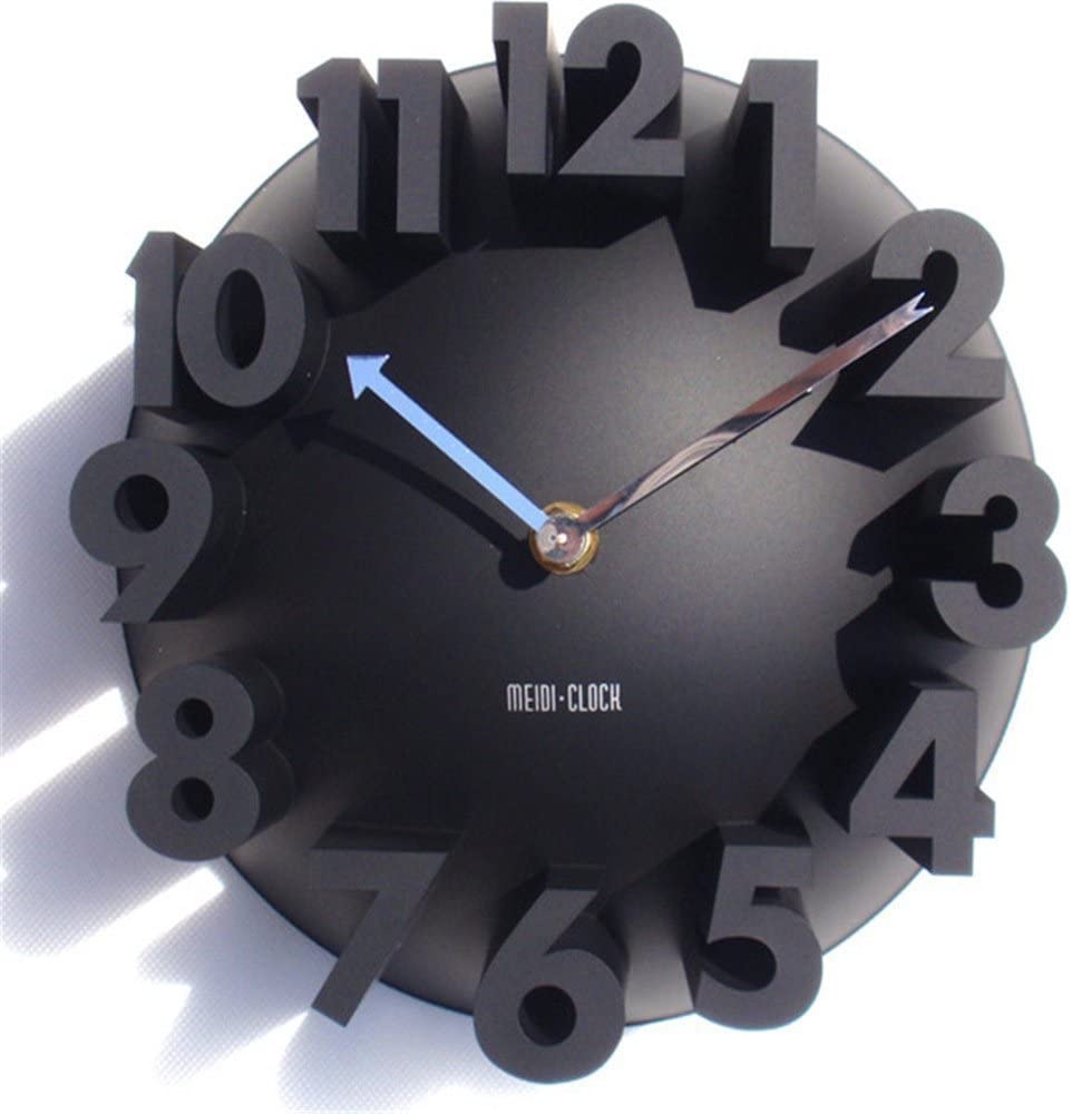 3D Big Digital Modern Contemporary Home Office Decor Round Quartz Wall Clock Green