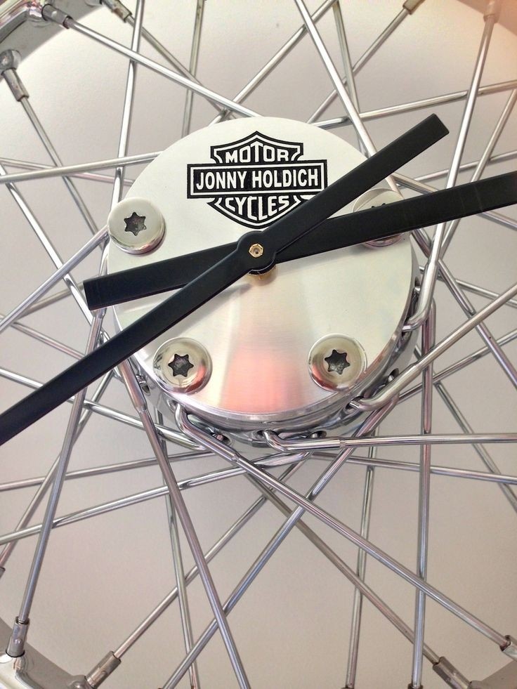 Close up of the harley davidson wheel wall clock