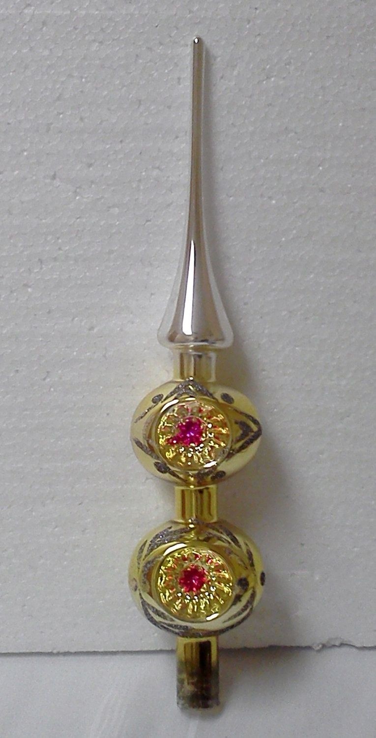 Vintage christmas tree topper glass