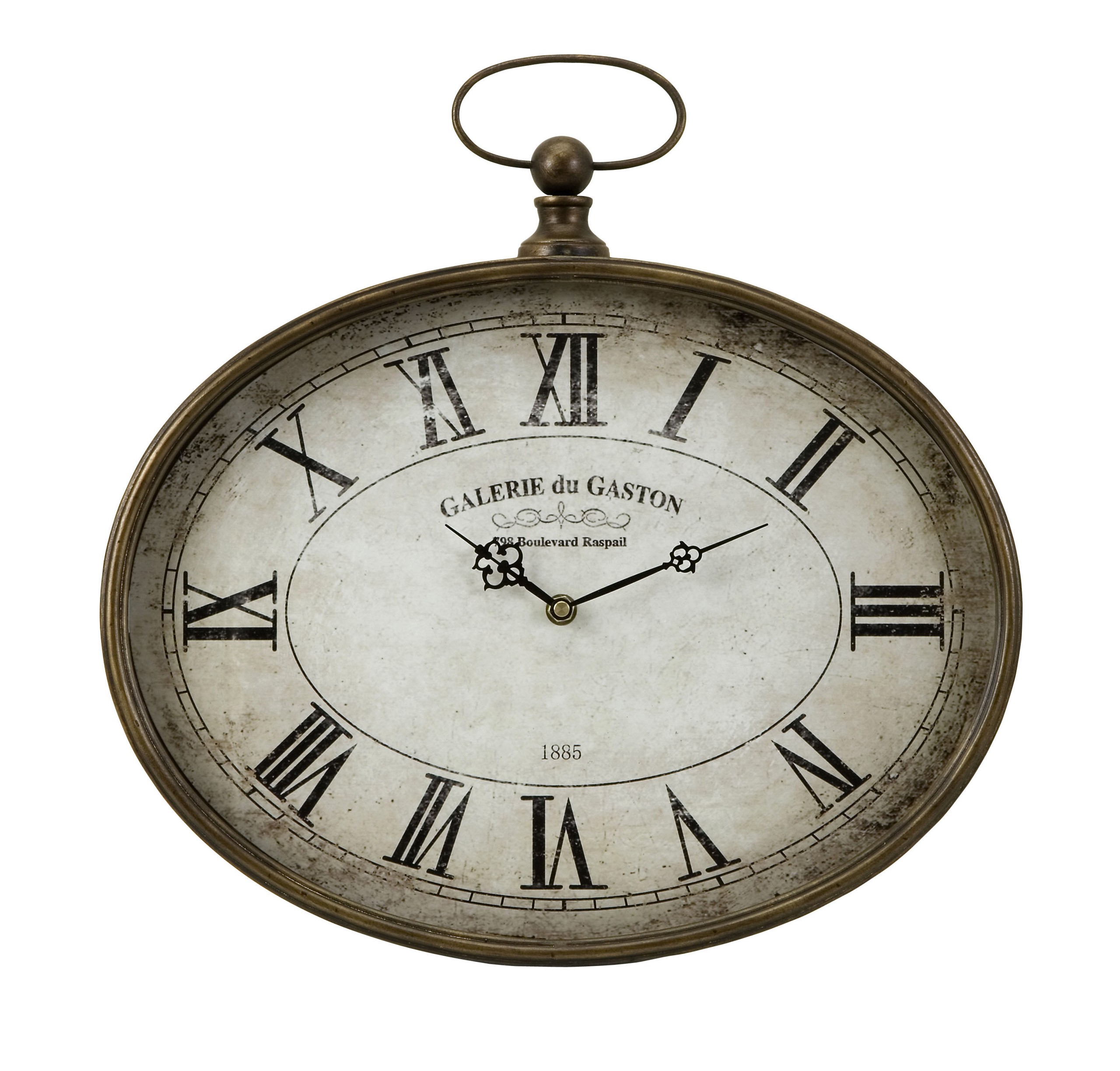 Vintage Style Oval French Wall Clock Galerie du Gaston
