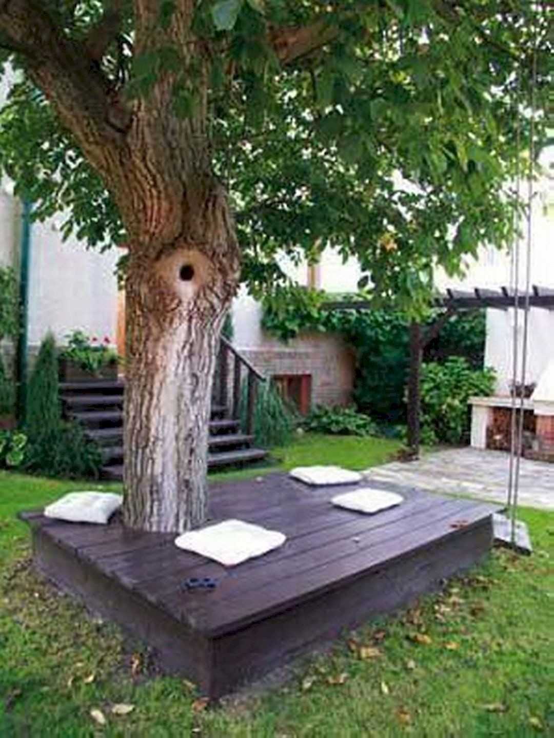 Bench around tree trunk