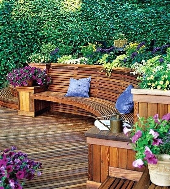 Built in bench perfect for where the retaining wall is