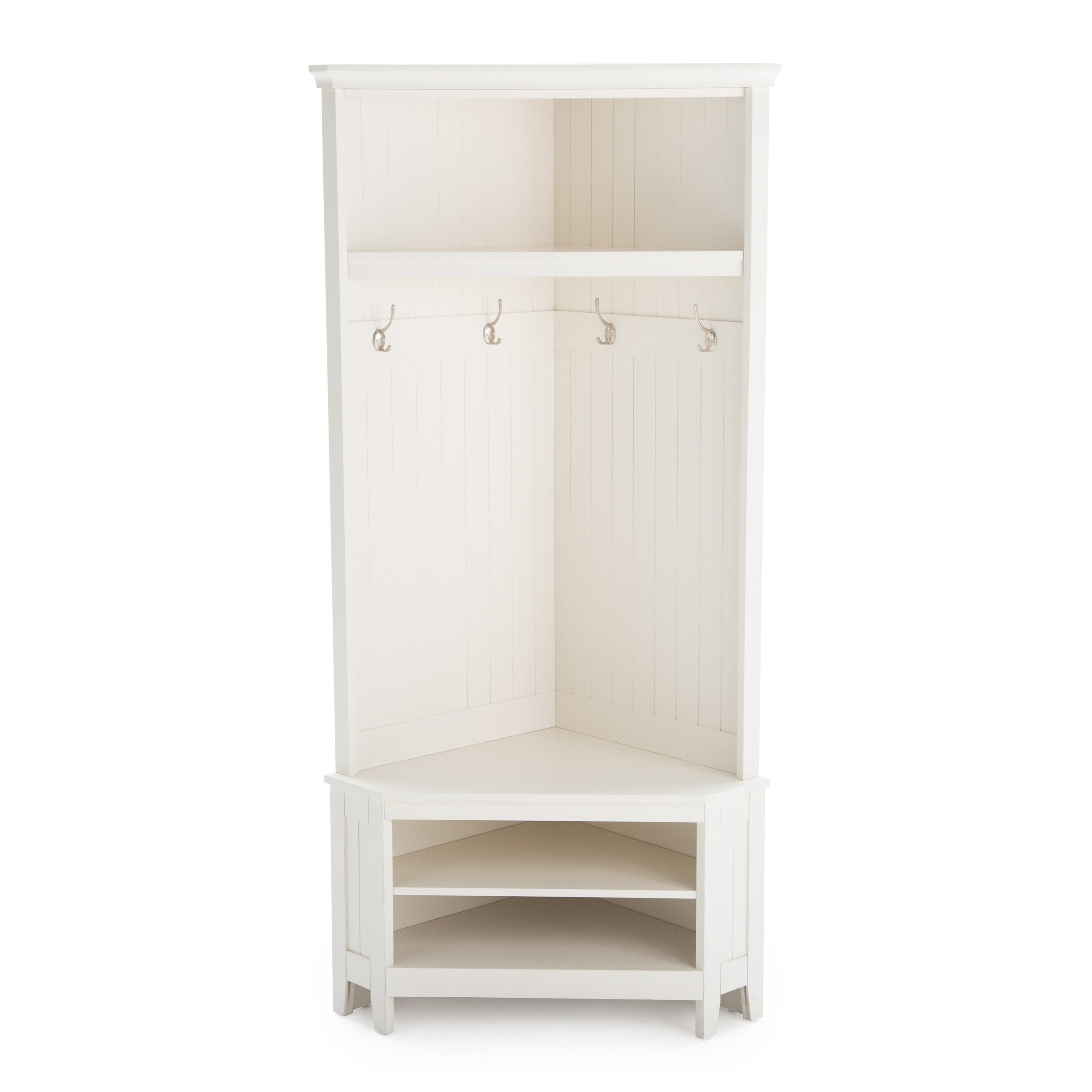 Corner coat rack and bench