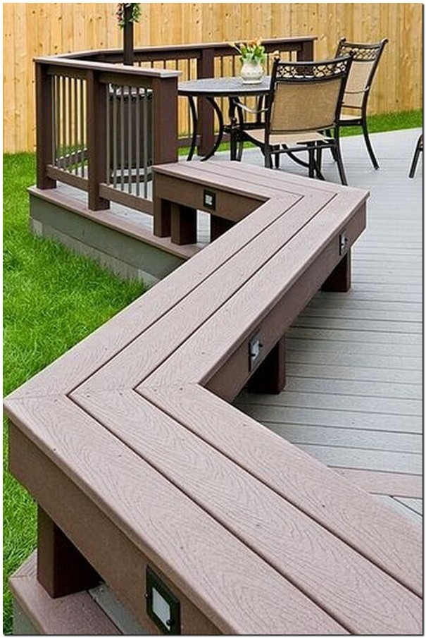 Deck bench part railing part bench