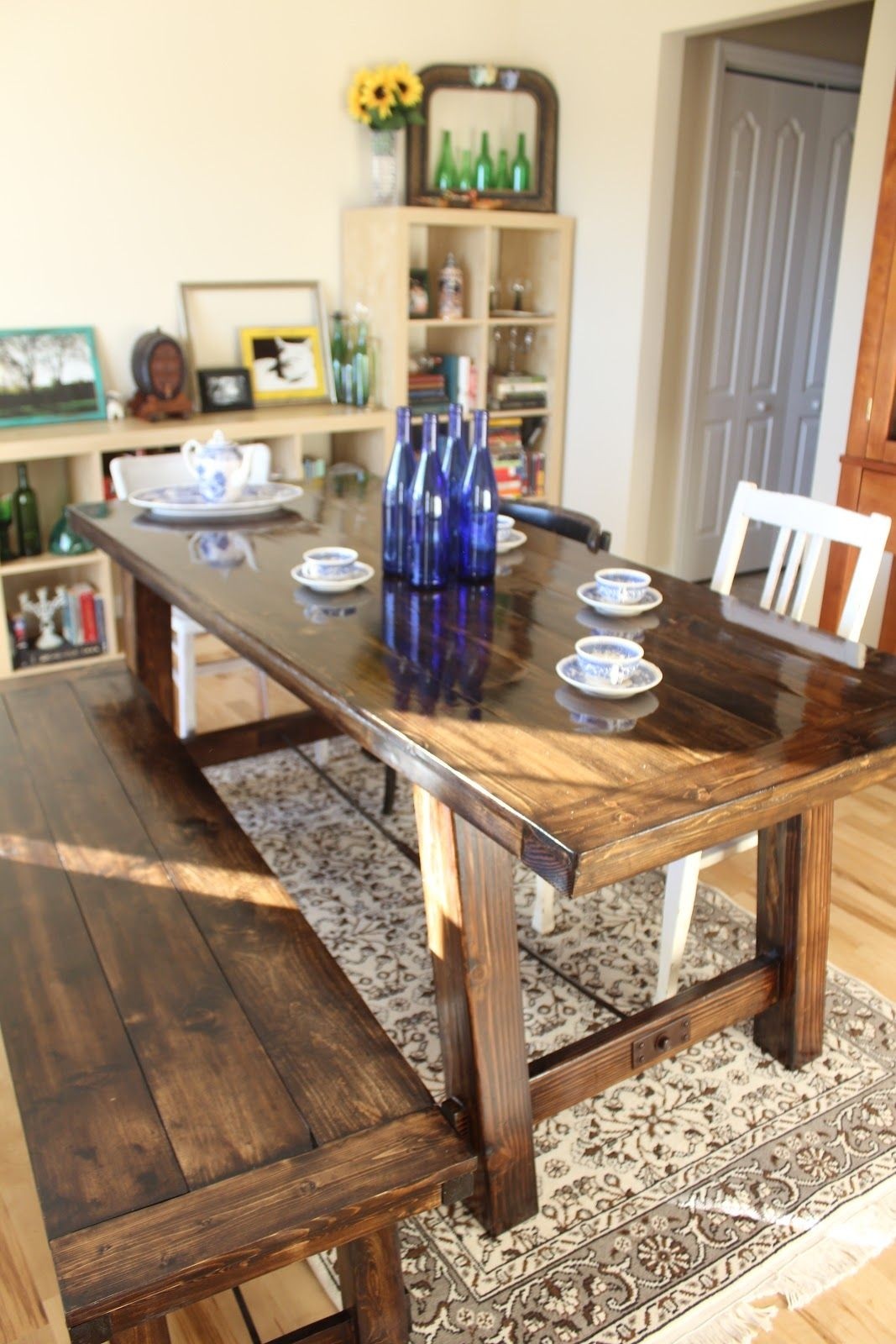 Farm tables with benches